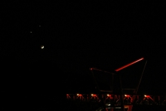 中尾城公園と三日月・金星・木星