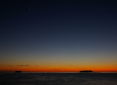 金星・木星と夕日のグラデ－ション